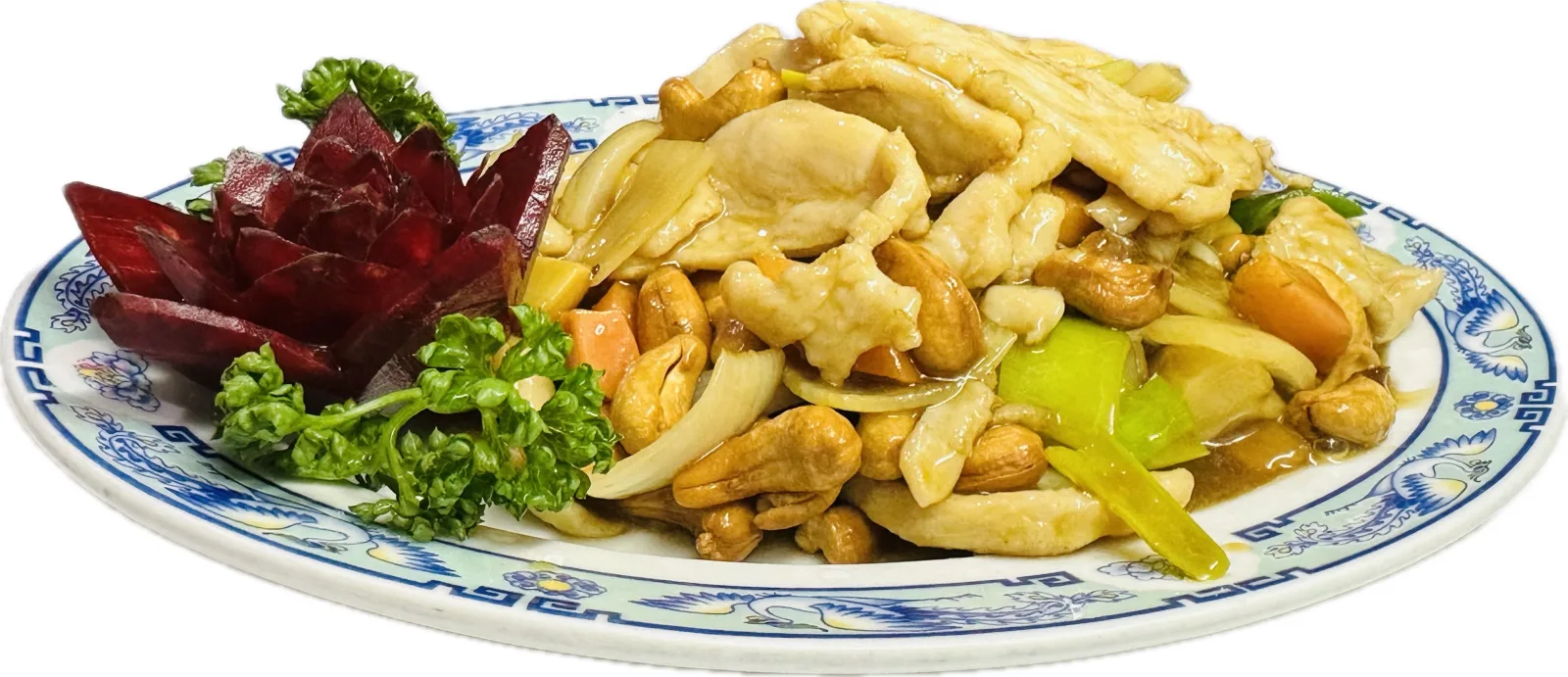 Pan fried chicken with cashew nuts