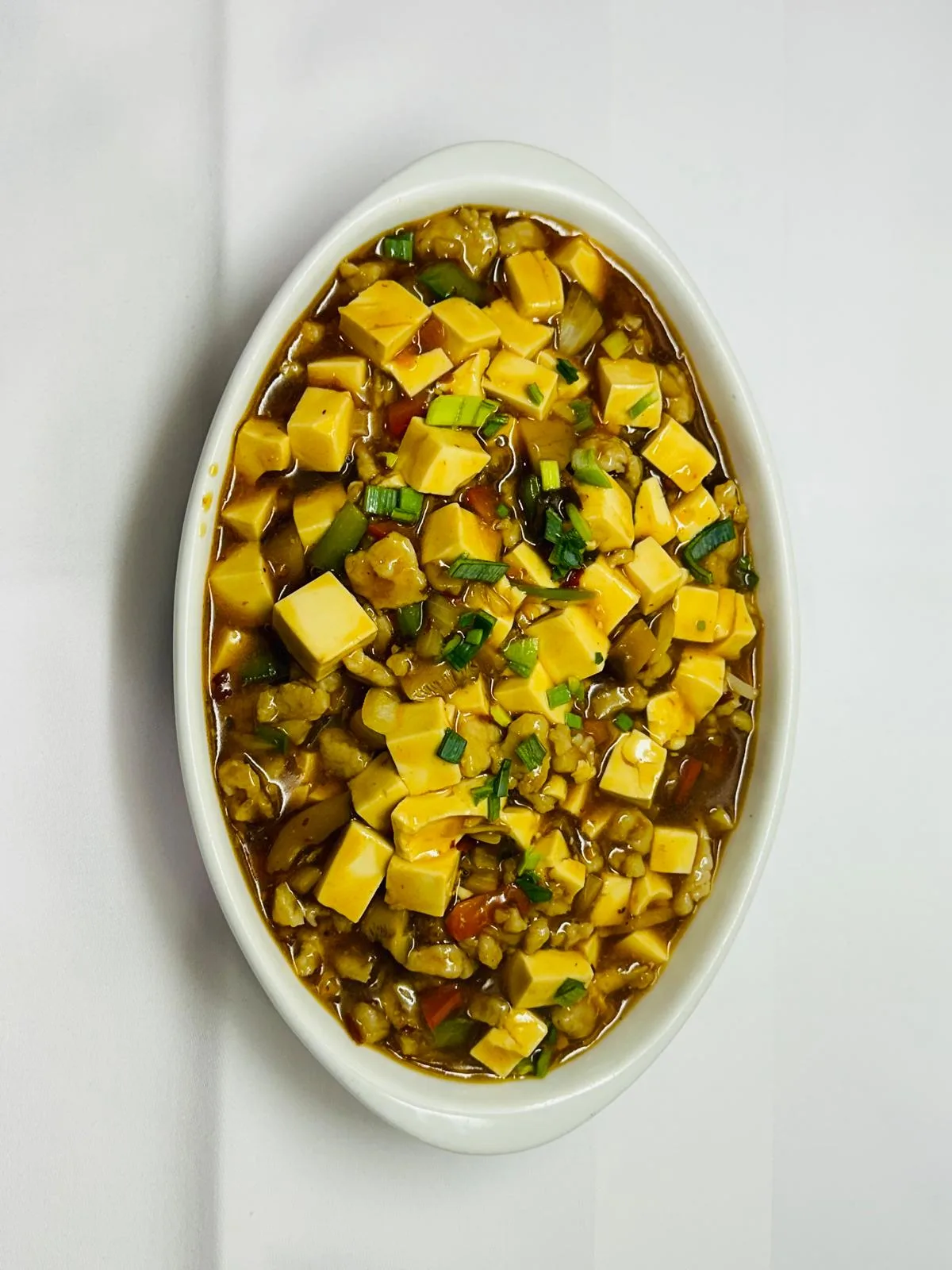 Pan-fried tofu with pork (spicy)